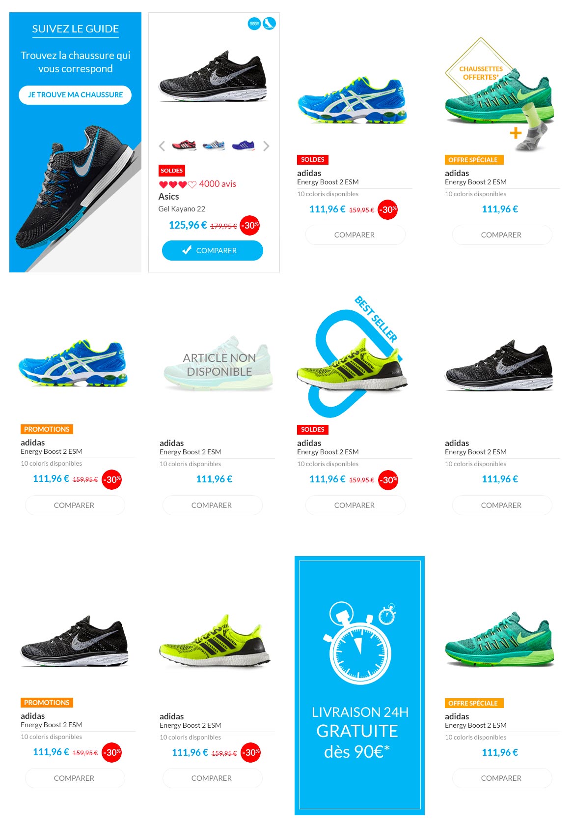 Univers Running listing produits